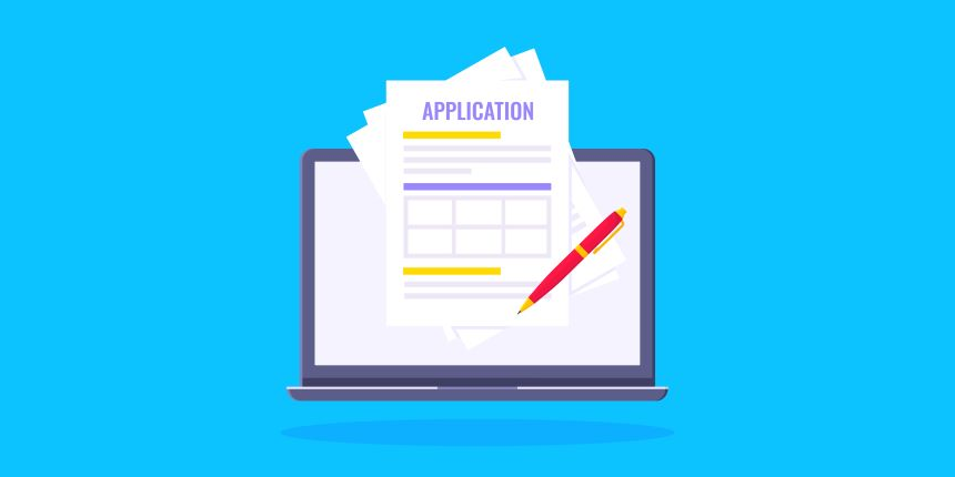 Blue apply now button on computer keyboard