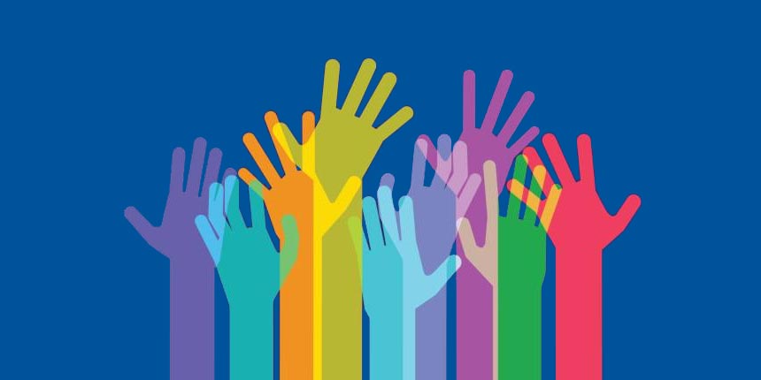Vector image of hands in different colours